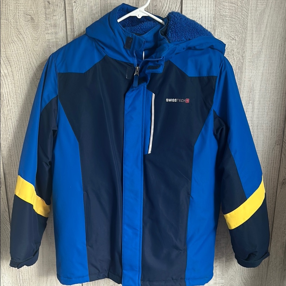 Swiss Tech Blue and Yellow Puffer Jacket